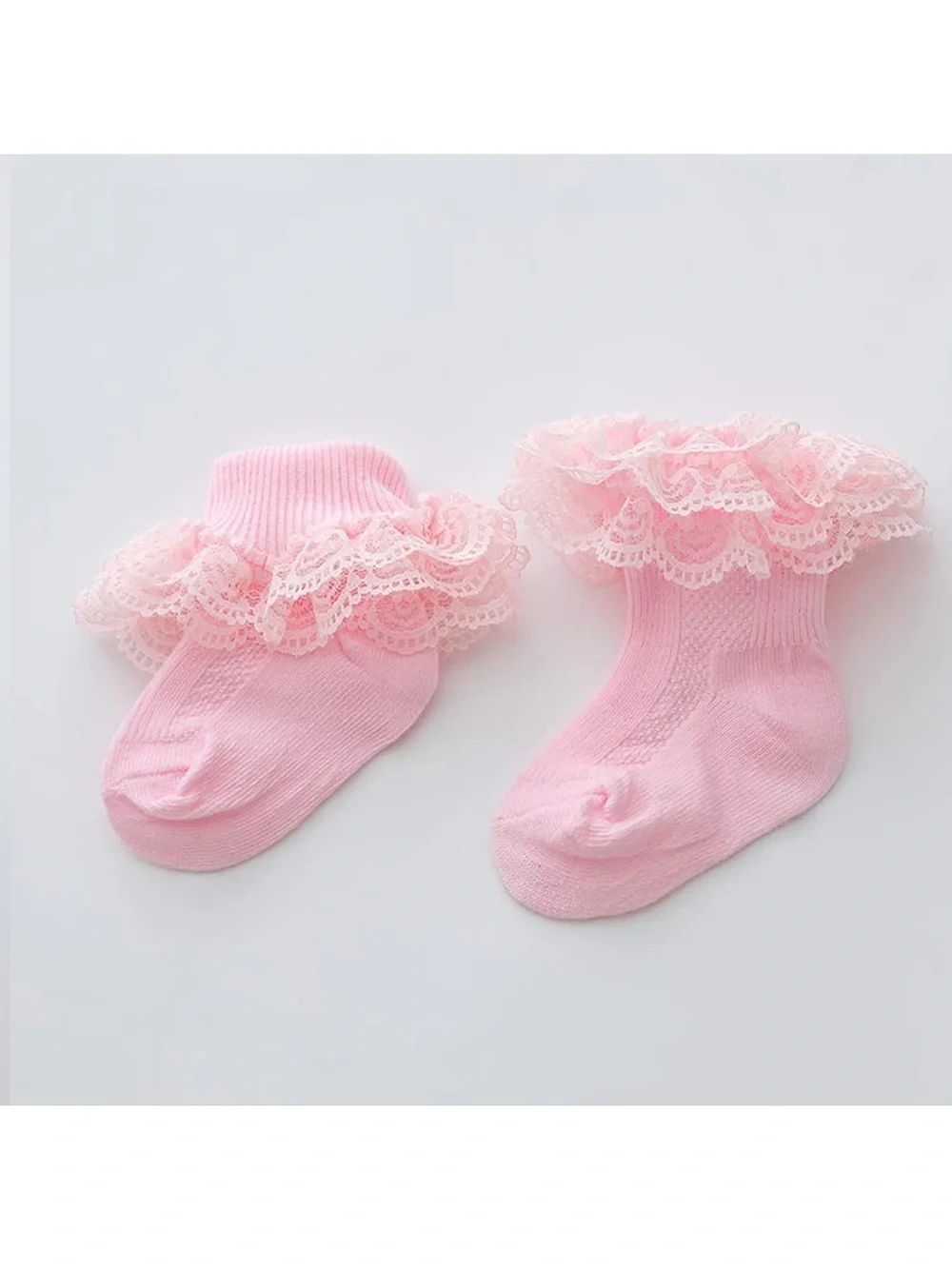 Adeimoo Newborn Baby Girls Socks Lace Ruffle Frilly 6-12 Monthe Set